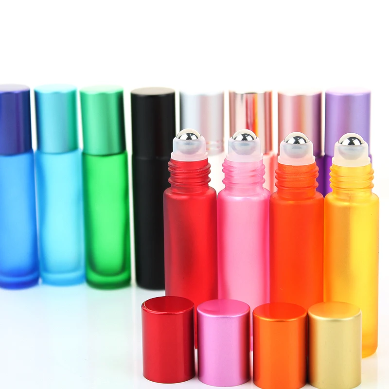 

10/20/30pcs 10ml Thick Frosted Glass Roll On Bottles Roller Ball Essential Oil Vials Empty Refillable Bottles Perfume Bottle