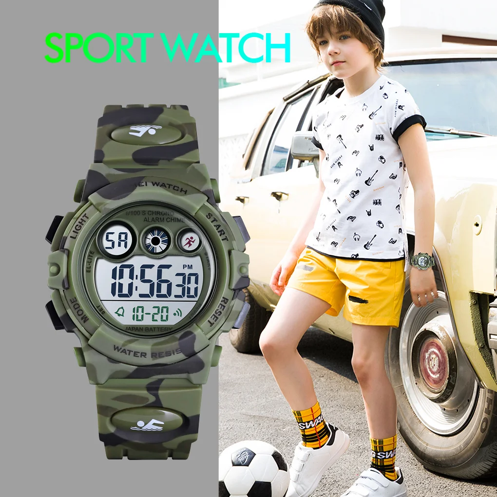 SKMEI 1547 Colorful LED+EL Lights relogio infantil Children's Sport Kids Watches Young And Energetic Dial Design 50M Waterproof 3