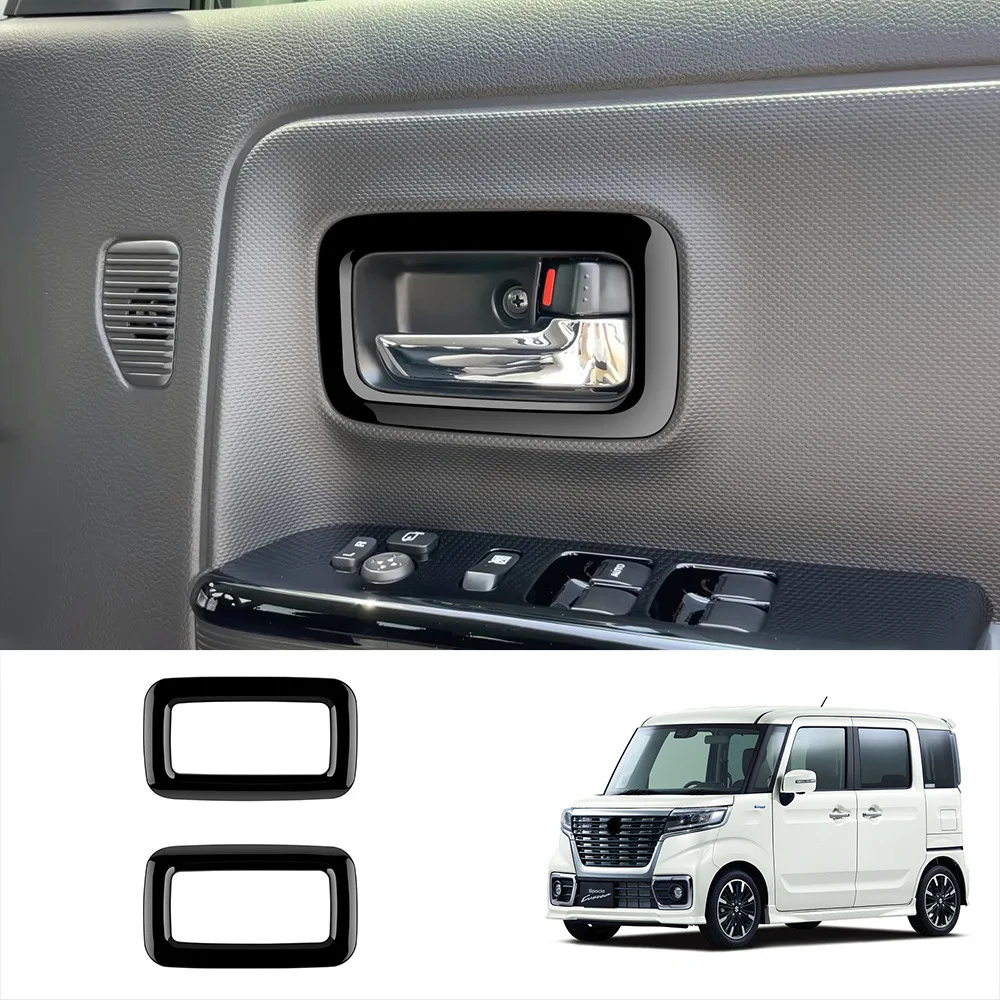 

Для Suzuki SPACIA 2017-2019 2020 2021 2022 ручка для интерьера передней двери декоративная рамка Стайлинг автомобиля ABS хром 2 шт. карбоновый черный