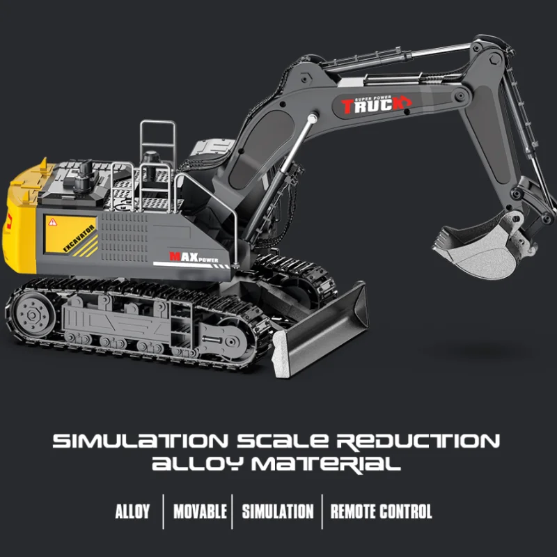 1:18 RC Spray Excavator Truck 12/13/15/17CH Simulation Alloy Sound Lighting 680 Degree Rotation Car Kids Toys Boys Birthday Gift 3
