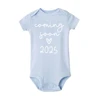 Baby Announcement Coming Soon 2025 Newborn Baby Bodysuits Summer Boys Girls Romper Body Pregnancy Reveal Clothes 6