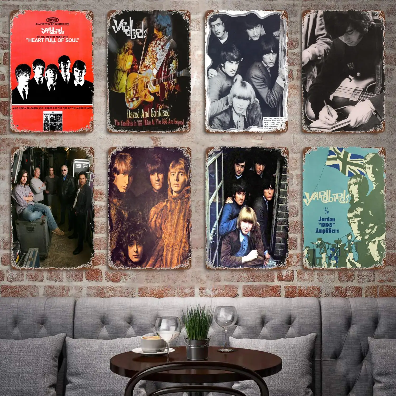 The Yardbirds Band metal Decor Poster Vintage Tin Sign Metal Sign Decorative Plaque for Pub Bar Man Cave Club Wall Decoration vintage rock roll poster metal plate tin sign retro band stickers pub bar room decoration plaque sweet home man cave wall signs