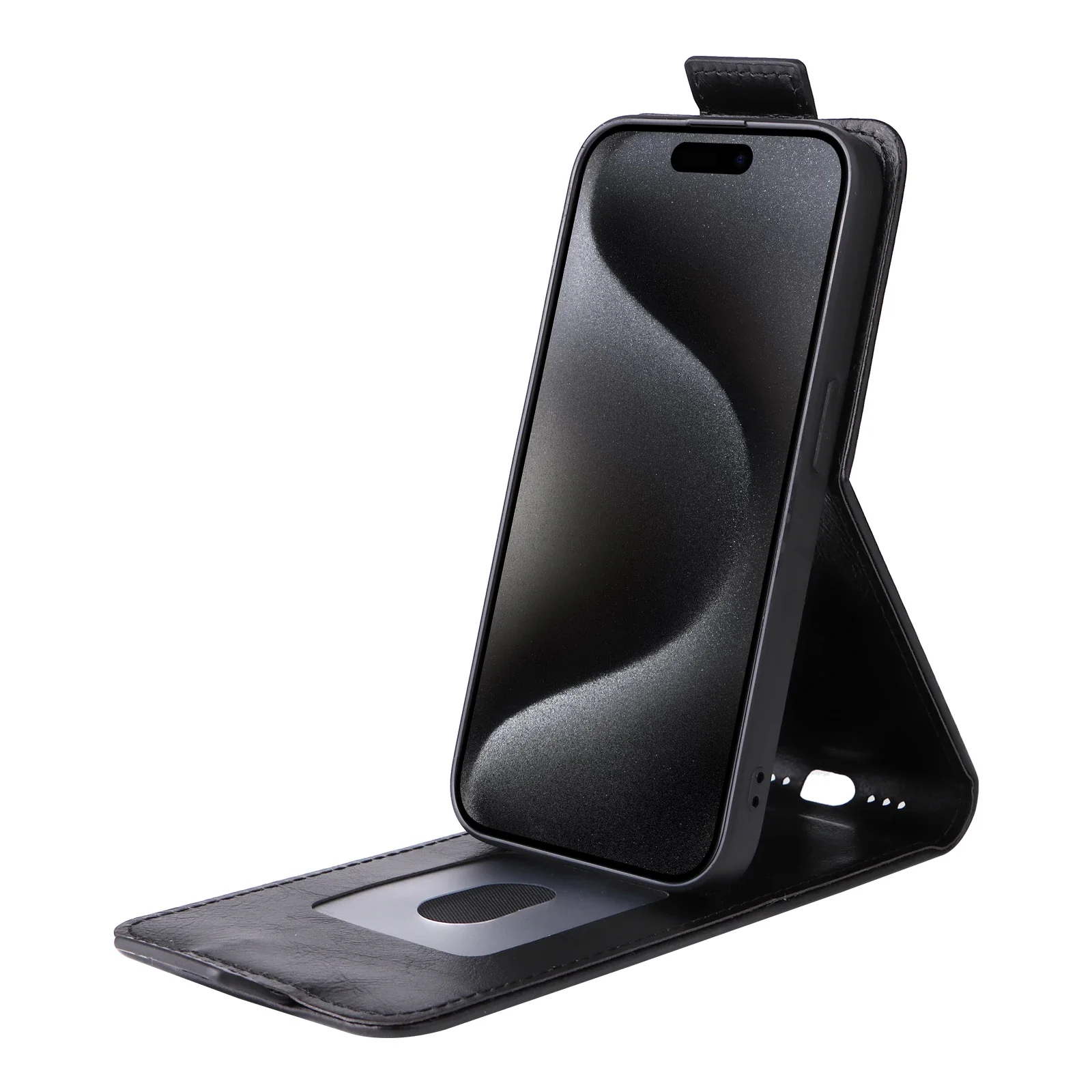 Luxury Retro Leather Flip Vertical Case with Card Holder and Stand for Smartphone Protection