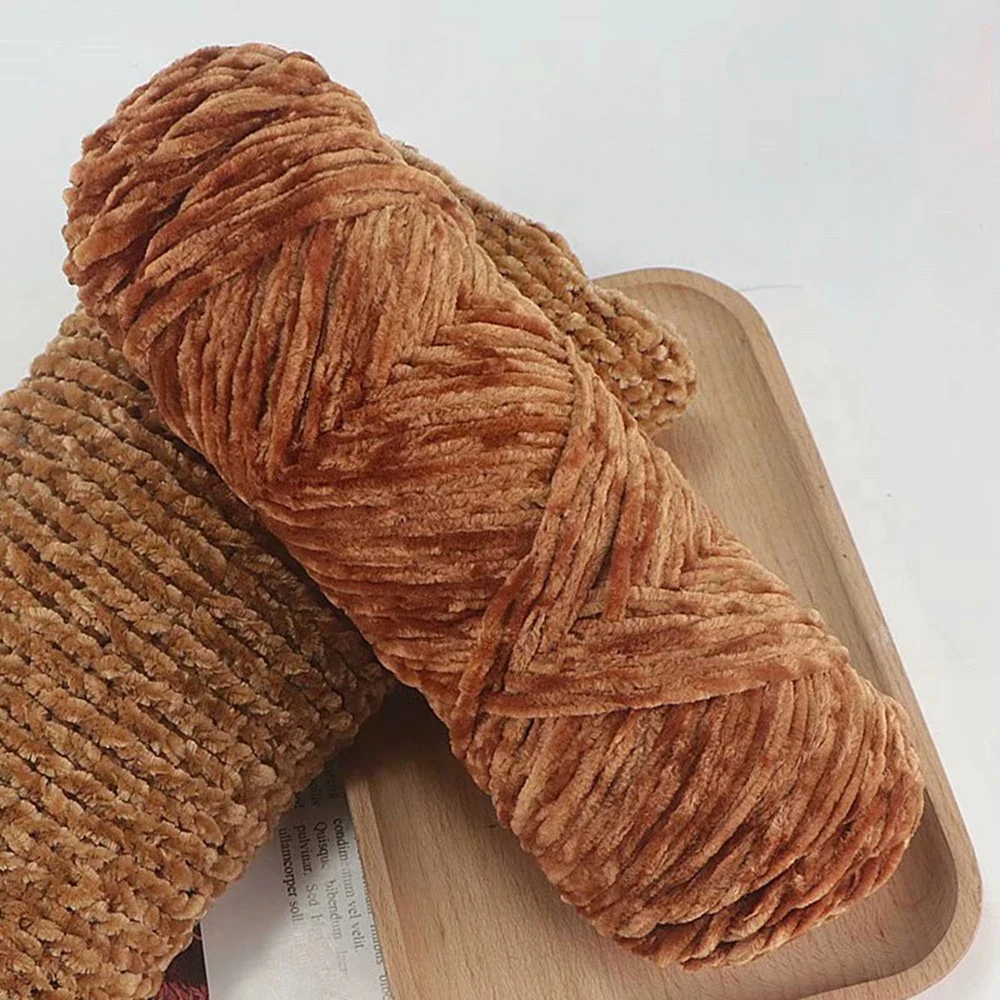 Luxurious Chenille Soft Velvet Yarn for Knitting and Crochet Projects