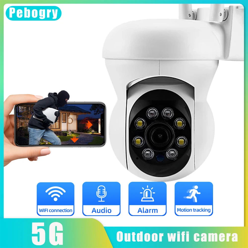 Pebogry Security camera protection PTZ Outdoor wifi camera wifi surveillance cameras human detection two way audio night vision