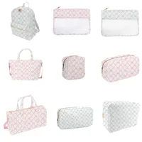 Bow Printed Series Waterproof Nylon Makeup Cosmetic Bag School Backpack Women Travel duffle Bag Large Capacity Fashion Tote Bag 1