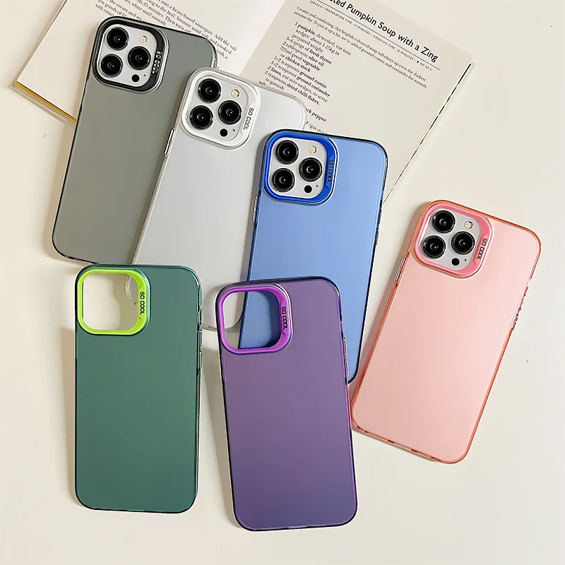 Luxus matte Aurora Laser Handy hülle für iPhone 15 14 plus 13 Mini 12 11 Pro Max stoß feste durchscheinende Schutz Stoßstangen abdeckung
