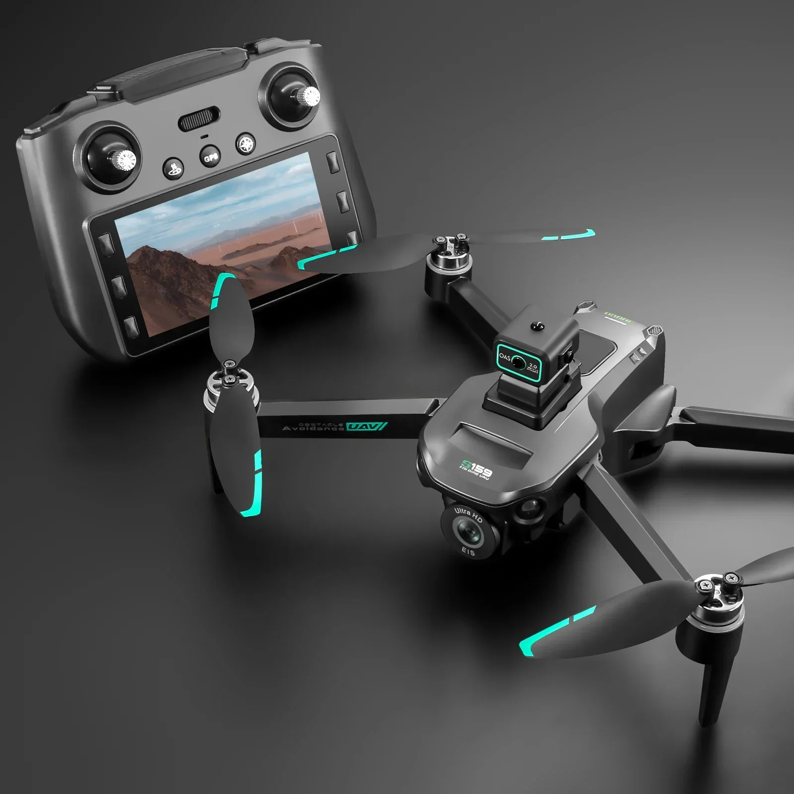 Description Picture 2 of item2024 S159 GPS Drone Professional 8K Camera Aerial Photography with Screen Remote Control Send Memory Card FPV Dron RC Quadcopter