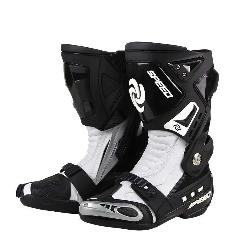 

Motorcycle Boots Pro-biker SPEED Road Racing Bikers Leather Men Motocross Long Knee-high Shoes 3 Colors Available