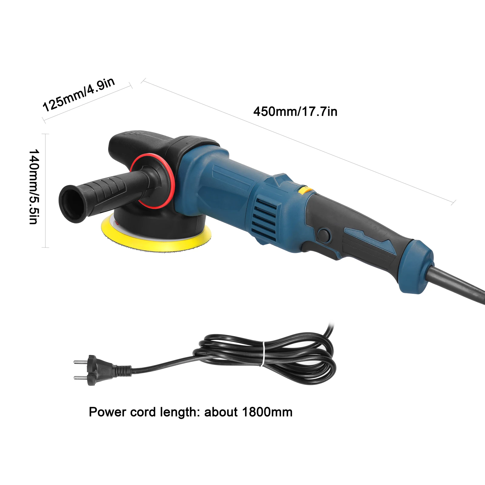 980W/1200W Electric Eccentric Sander 5 Inch Polishing Machine 125mm Disc Home Wood Processing Furniture Automotive Polisher