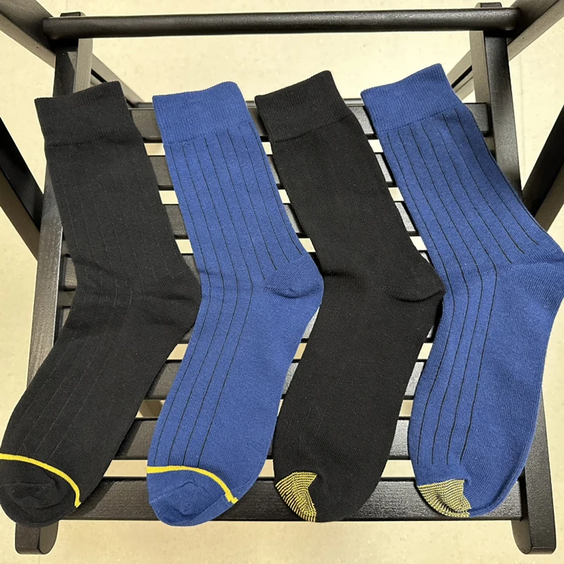 CLEVER-MENMODE 4-Paar Business-Herrensocken, sexy Baumwolle, formell, mittellang, weich, langlebig, lässig, schweißabsorbierend, atmungsaktiv, Herrensocken – Detail 9