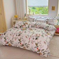 Ensemble de housse de couette 3 pièces avec 2 taies d'oreiller, polyester respirant, lavable en machine, fermeture à glissière 1