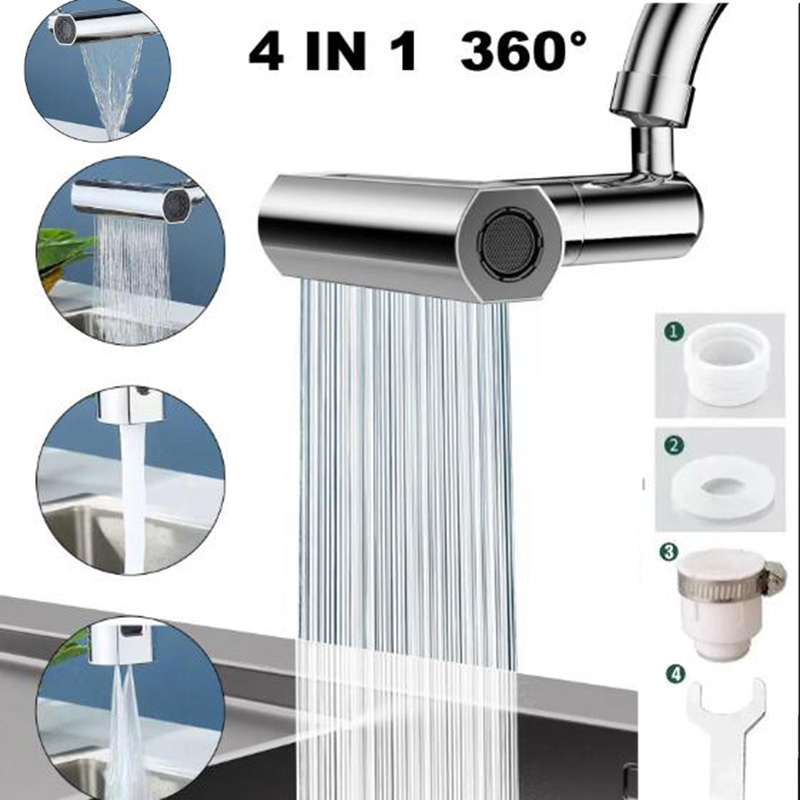 4 IN 1 Sink Waterfall Kitchen Faucet Bubbler Splash-proof 360Â° Bathroom Skin Basin Tap Extender Water Adapter For Kitchen Sink