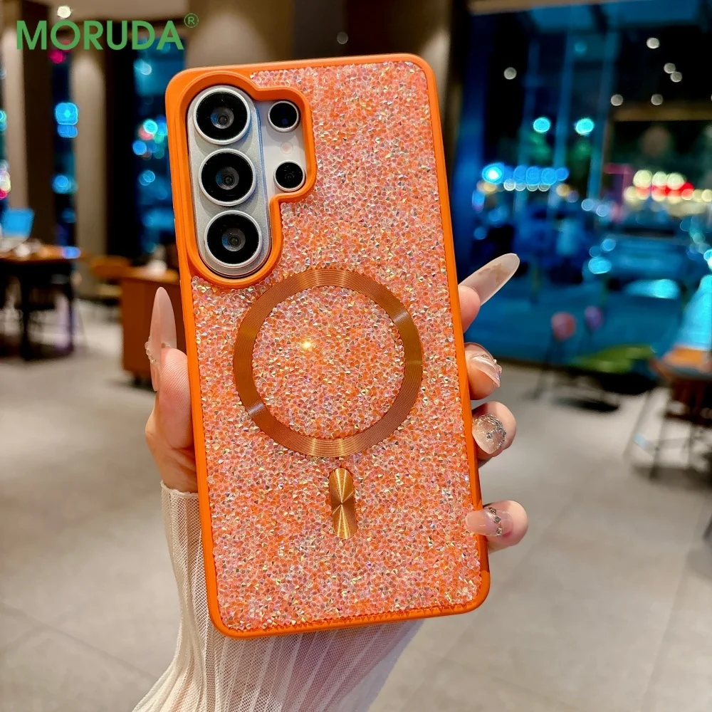 Diamond Magnetic Shockproof TPU Case with Bling Glitter and Soft Bumper