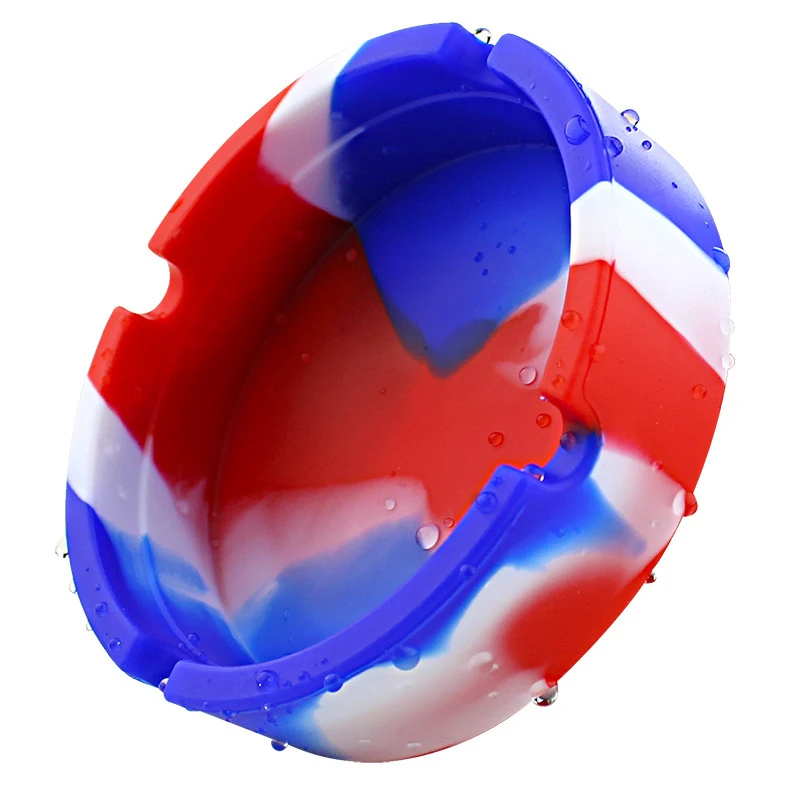 Soft Round Silicone Ashtray Durable Rubber Luminous Heat Resistant Glow in Dark