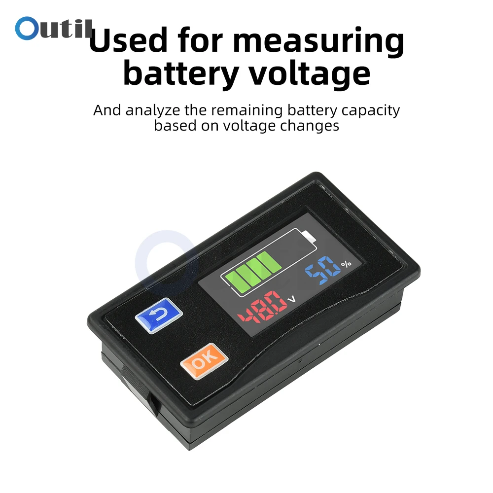 Indicatore di Tensione della Batteria con Display LCD, Ampio Range di Ingresso 9-120V, Visualizzazione in Tempo Reale per Batterie Acido, Li-ion, LiFePO4 - immagine 4
