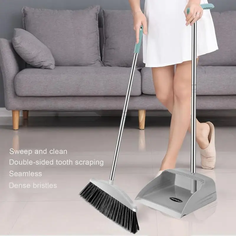 Household Broom and Dustpan Set, Upright Dustpan and Broom Combination Set,  Cleaning Office Kitchen Wooden Floor Pet Hair – the best products in the  Joom Geek online store