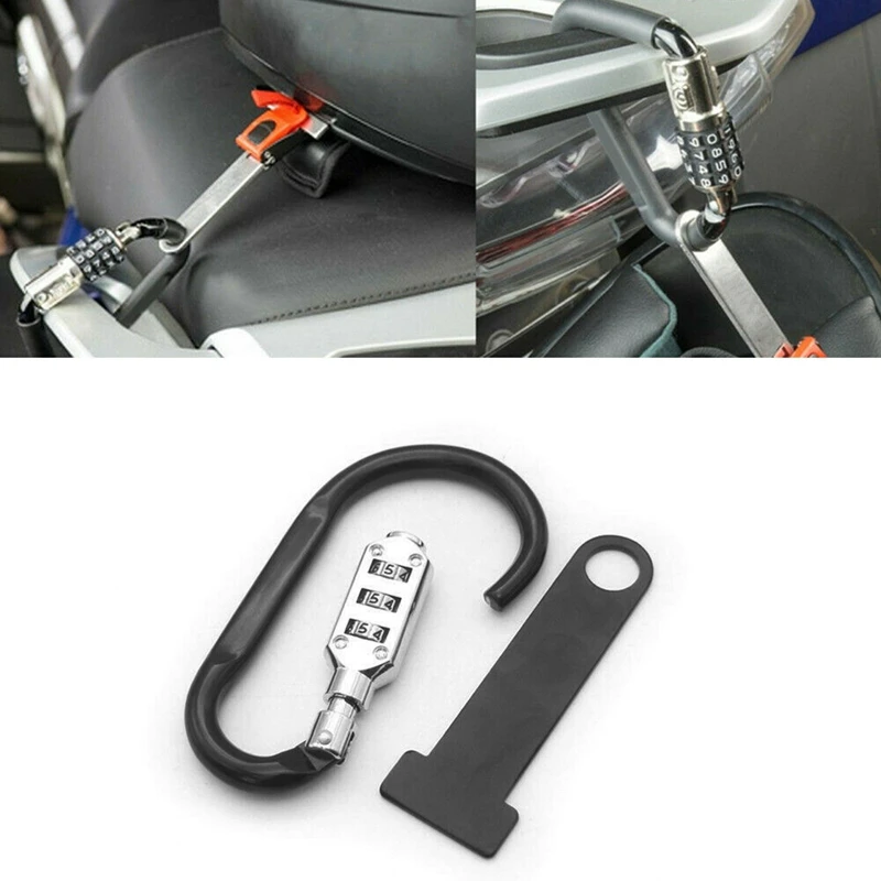 Motorcycle Helmet Lock Anti-Theft Open Face Helmet Lock Fastener + T-Bar for Racing Motorbike Bike