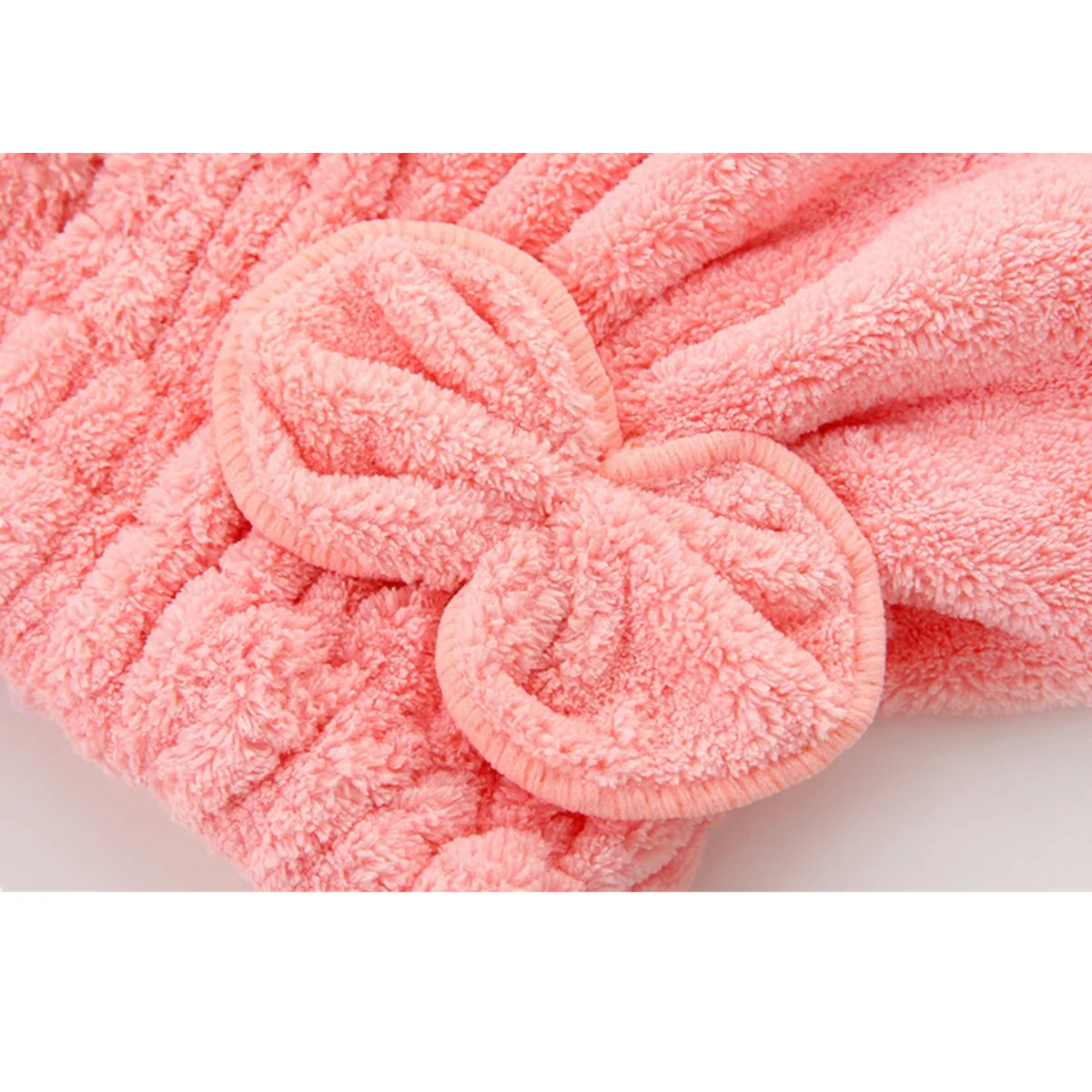 1 pz microfibra asciugamani per asciugare i capelli avvolgere la testa con fiocco cuffia per la doccia turbante per capelli HairWrap cuffia da bagno per capelli ricci lunghi e bagnati regalo - immagine 6