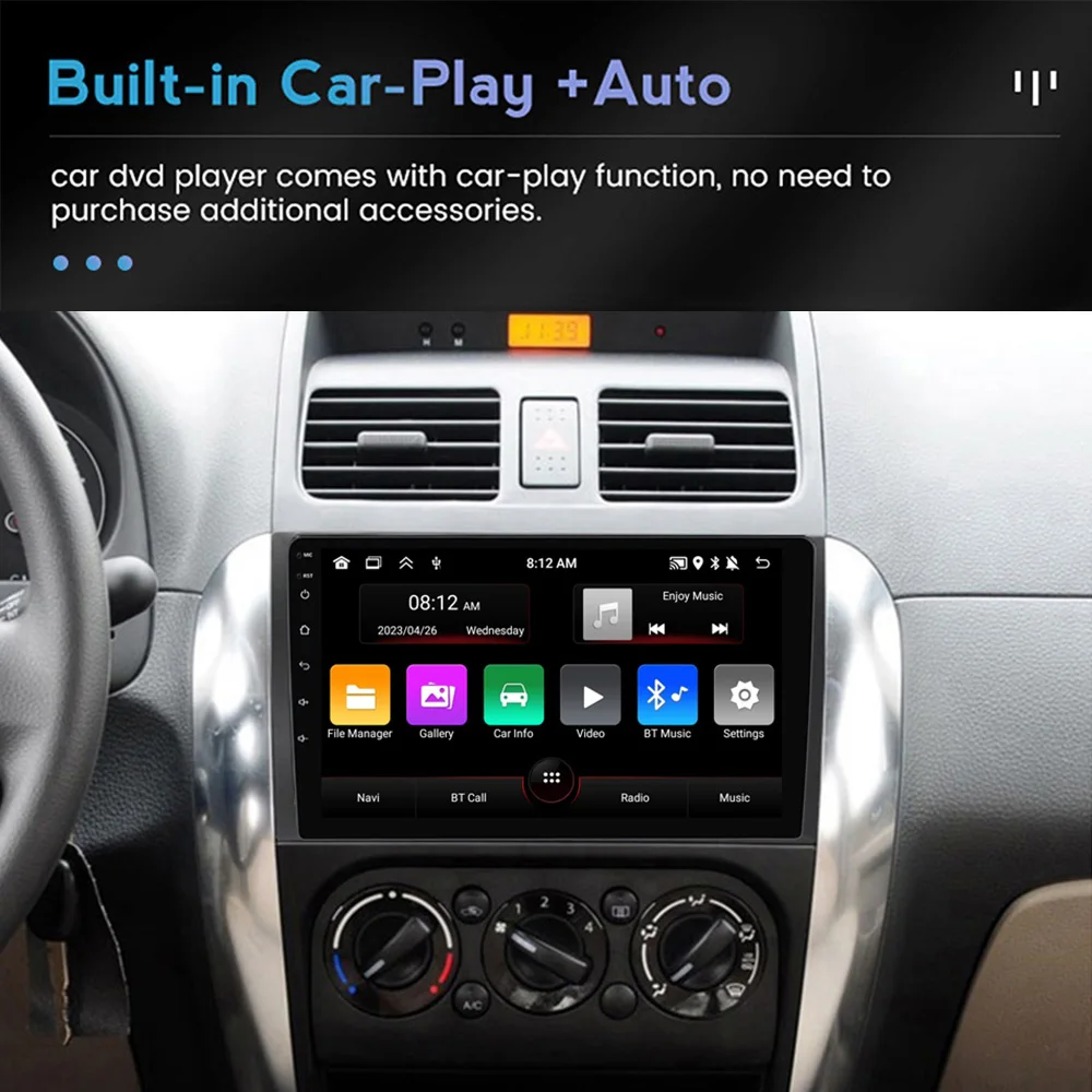 MEKEDE for Suzuki SX4 2006-2014 차량용 라디오 멀티미디어 비디오 플레이어 네비게이션 GPS 안드로이드 13 유닛 블루투스 Wifi IPS 스크린 2Din