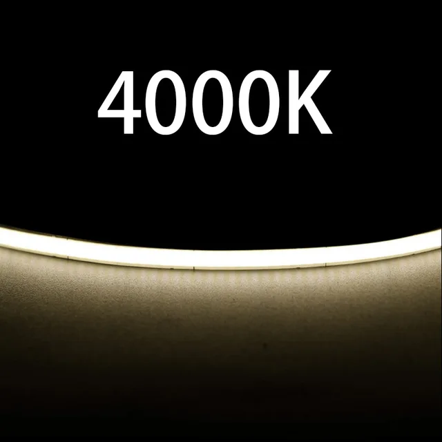 Super Thin 4MM COB LED Strip 480LEDs/m Soft Flexible12V 24V Light Bar Warm Cold White for Decor Lighting 2700K 3000K 4000K 6500K 4000K