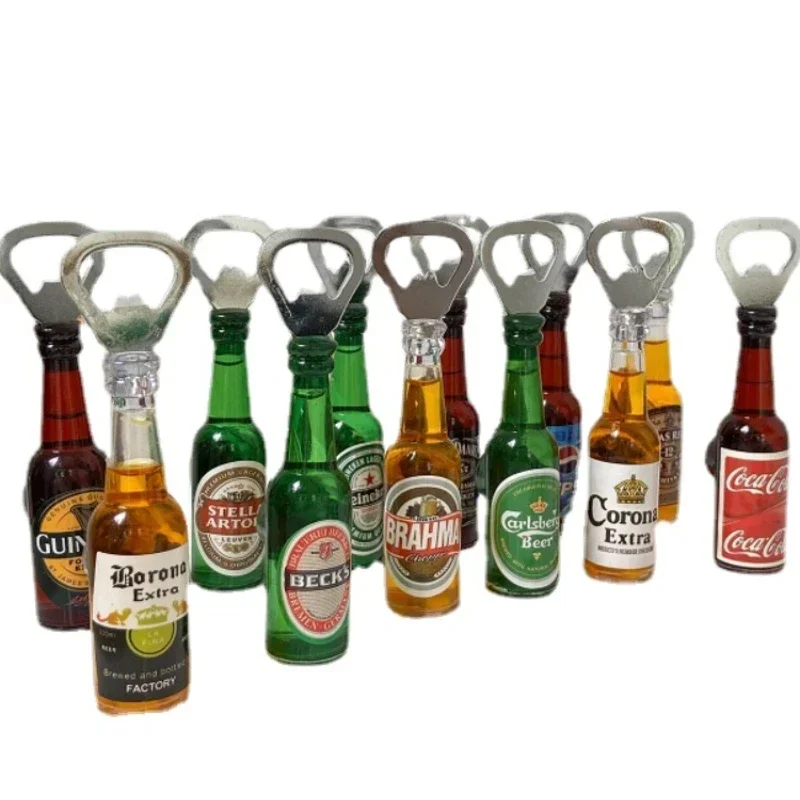 Creative Simulation Beer Bottle Opener Multifunctional Magnetic Refrigerator Decor Magnet Bottle Bar Decoration Kitchen Gadgets bottle opener kitchen tools multifunctional tool