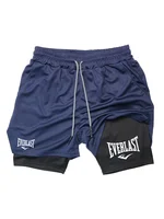 Short de course 2 en 1 pour hommes, Double pont, vêtements de Sport, Fitness, pantalons courts, entraînement, bas de Jogging, vêtements pour hommes 3