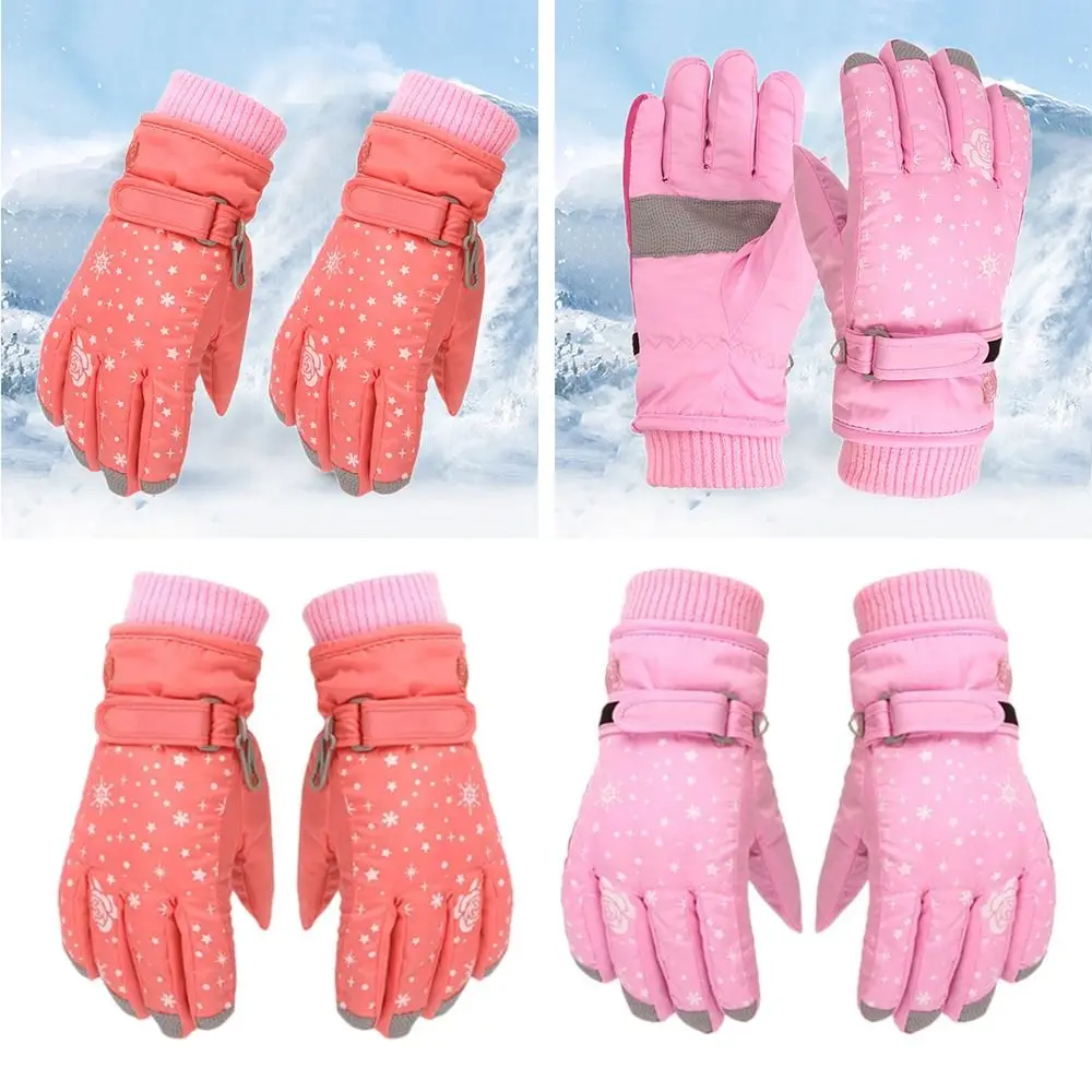 Baby Girls Waterproof Snow Snowboard Children Skiing Gloves Ski Outdoor Sports Mittens Kids Cycling Gloves