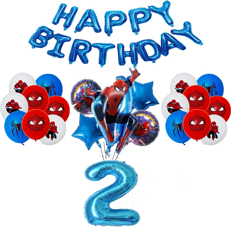 thumbnail image 1 of Decoraciones para fiesta de cumpleaños de Spiderman, juego de globos para bebé, vajilla, platos de papel, vasos, manteles, fondos, suministros para niños, regalos para niños, 1 of 5
