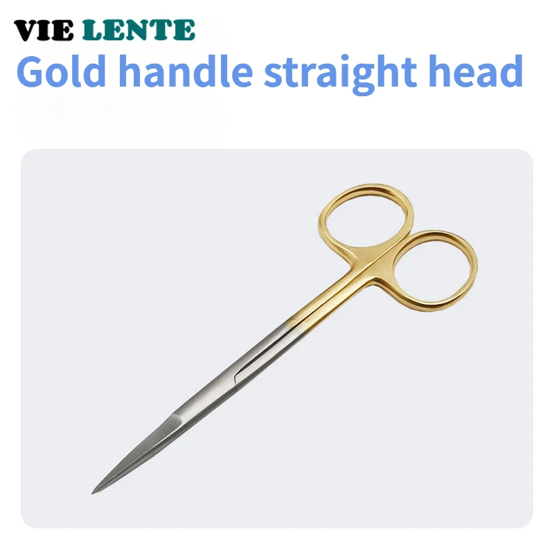 High Quality Straight Elbow Ordinary Medical Eye Scissors Cosmetic Eye Scissors Eye Opening Paper Cuttings Towel Scissors