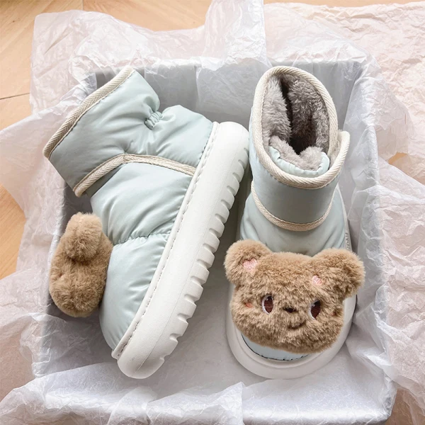 

Round Toe Boots Flat Platform Plush Women's Low Shoes Boots-Women Winter Footwear Australia Clogs Fur Med Ankle 2023 Snow Ladies