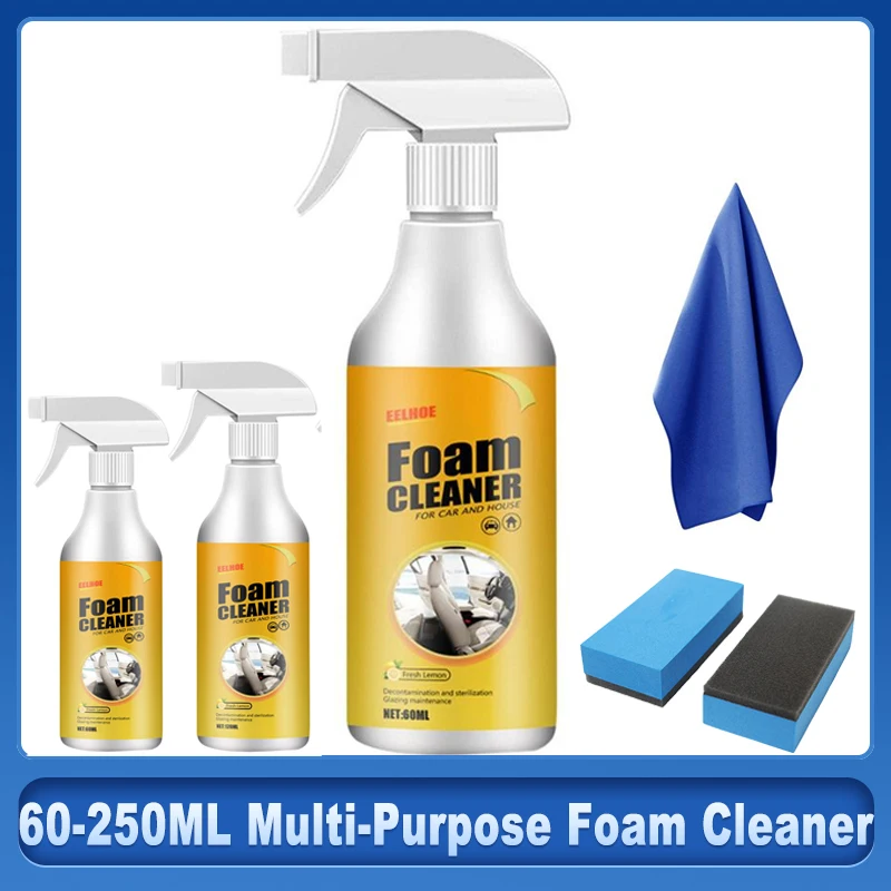 60/250ML Multi-Purpose Foam Cleaner Leather Clean Wash Automoive Car Interior Home Wash Maintenance Surfaces Spray Foam Cleaner