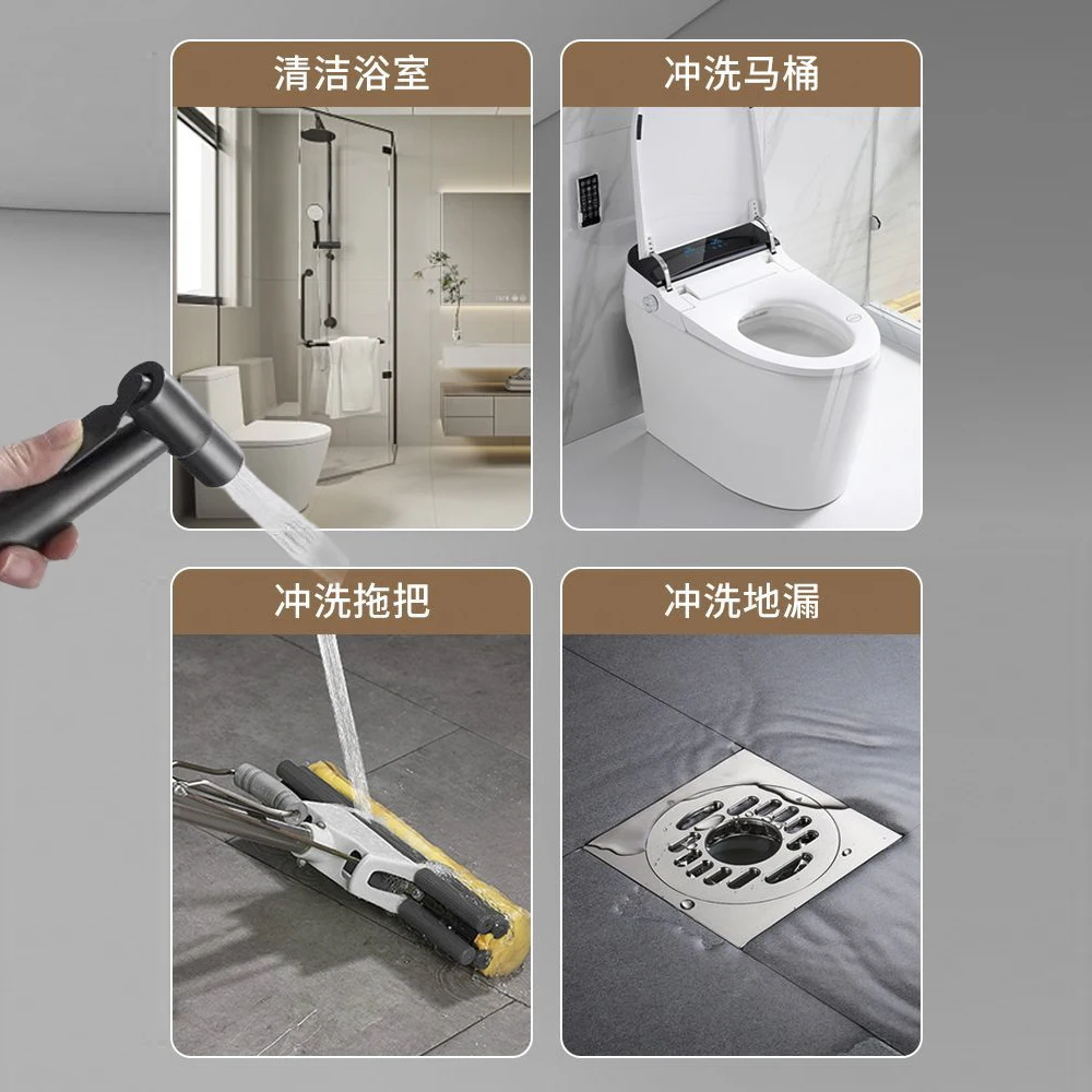 Handheld Toilet Bidet Faucet Sprayer Stainless Steel Bathroom Bidet Spraye Set Hand Sprayer Shower Head Self Cleaning No Punch 5