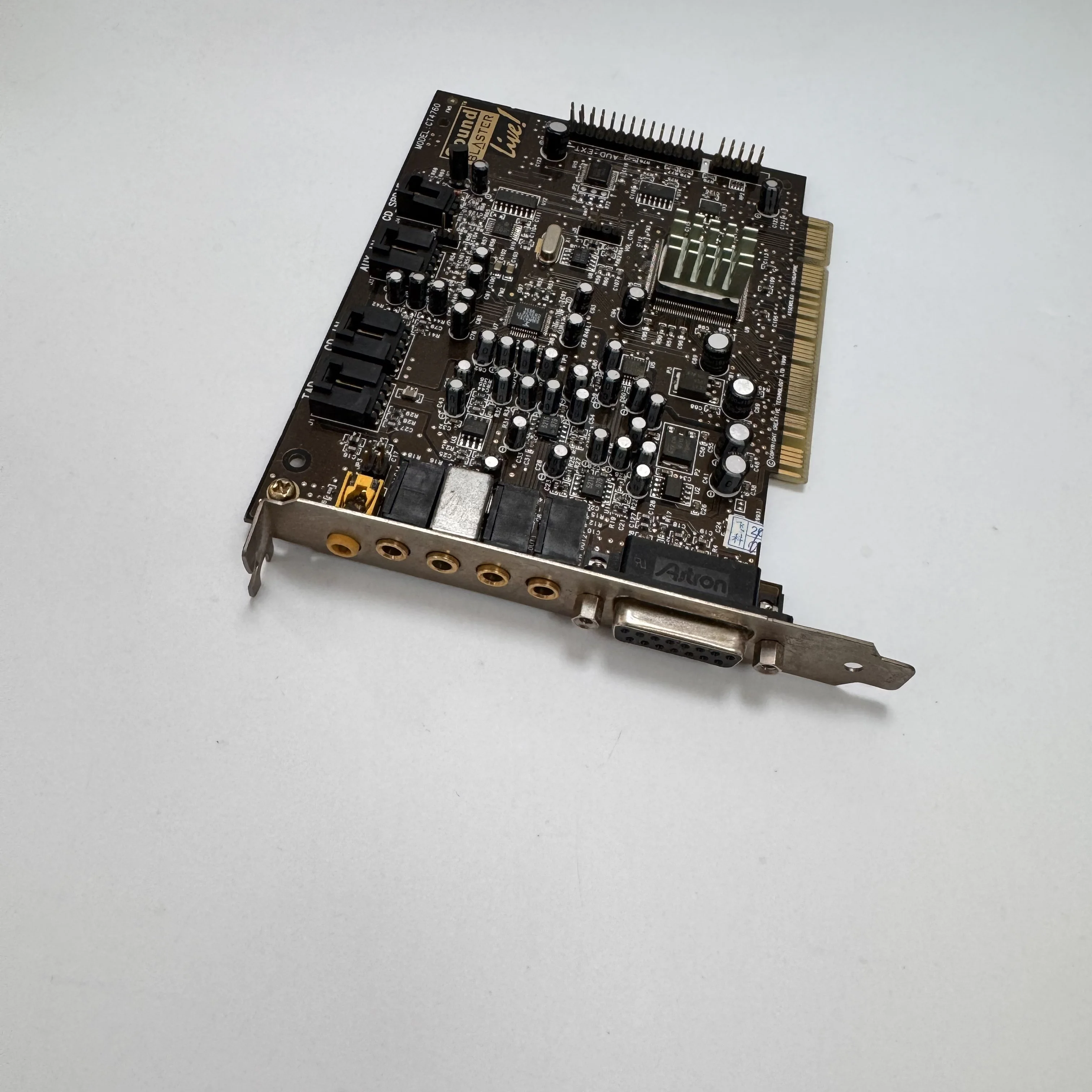 중고 사운드 카드 CT4760 PCI 슬롯 사운드 블라스터 라이브 EMU10K1-SEF 오디오 프로세싱 코어 192dB 다이나믹 레인지