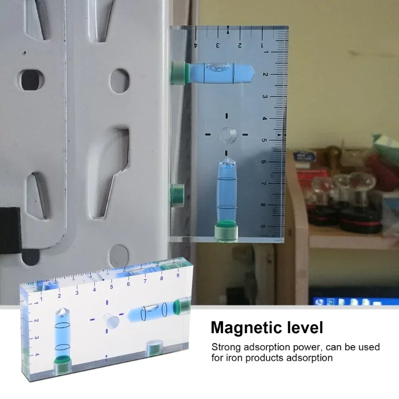 

Mini Level Shatterproof for Cross Checking Bubble Level Mini Bubble Level Two Direction Clear Level Picture M89B