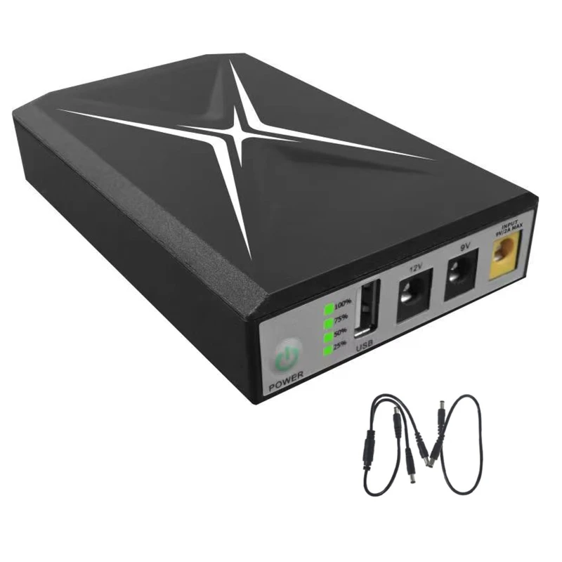 5.5x2.5mm 9V/12V1A uninterruptible power supply USB 5V2A UPS battery backup with cable for wifi camera speaker