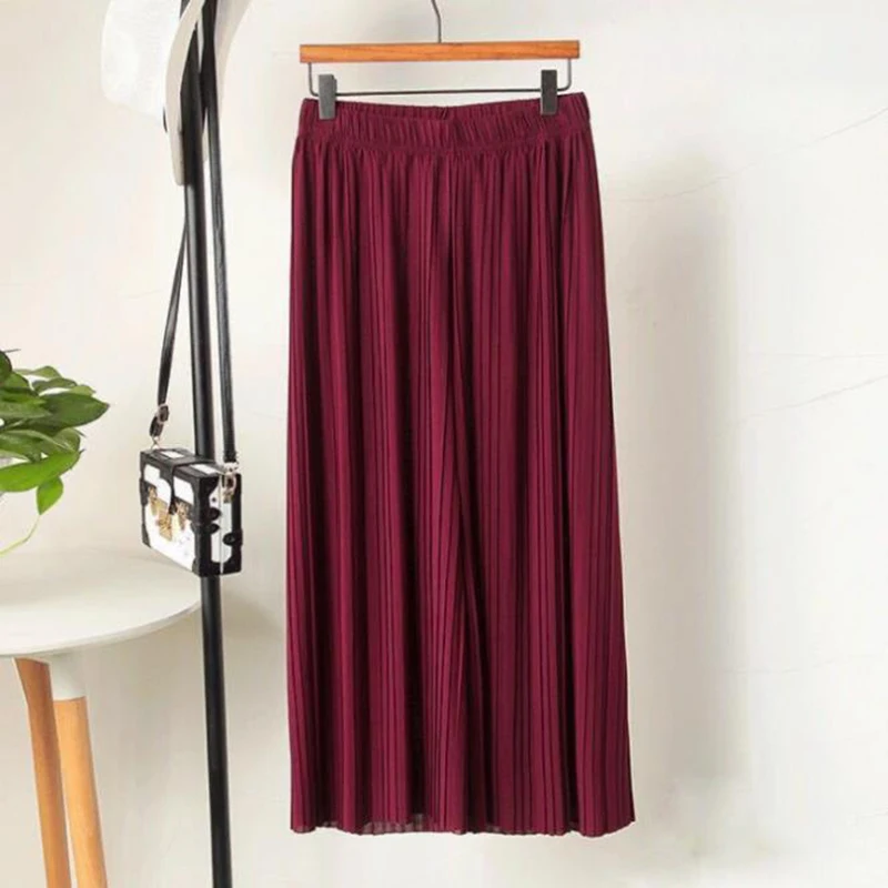 Summer Women's Pants Solid Color Pleated Pants Linen Wide Leg Pants Eight Points Low Waist Loose Street Casual Pants plus size capris