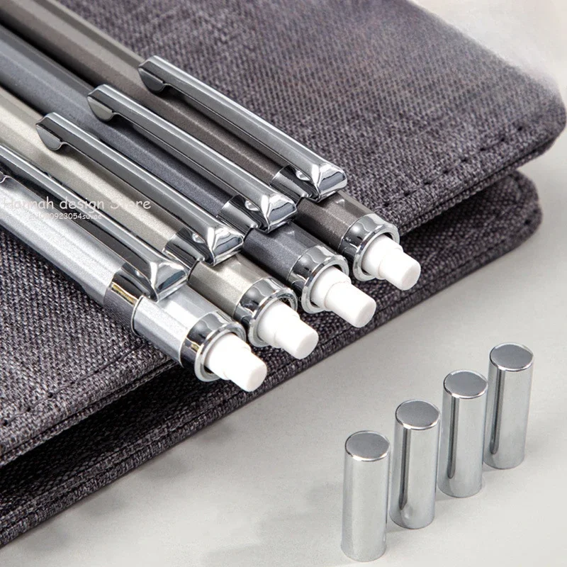 Mechanical Pencils 1pcs Mechanical Pencil 0.5/0.7mm Pencil Metal Rod Automatic Pen Lead Refill Student Stationery