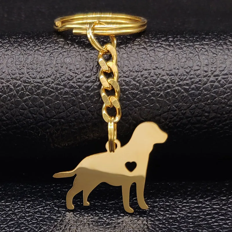 Neue Mode Tier Hund Edelstahl Schlüsselanhänger für Frauen Gold Farbe Schlüssel Anhänger Schmuck porte clef mignon K7762S07S07 – Detail 15