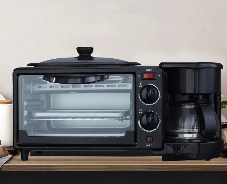 3in1 Breakfast Machine Household English Breakfast Machine Multifunctional Coffee Making hot Milk Oven Toaster