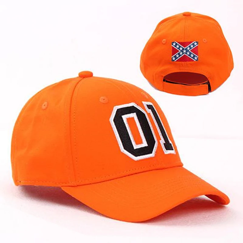 Casquette de baseball brodée réglable pour hommes et femmes, chapeau de cosplay anime, général Lee 01, orange, bonnets Good OL Boy, Dukes, cadeau Gorras