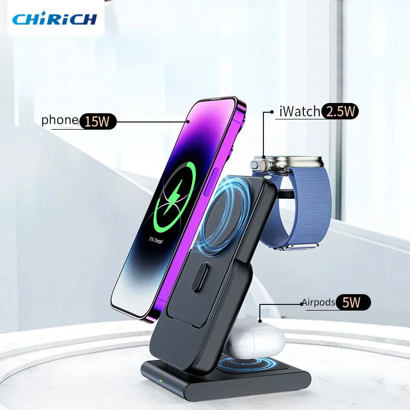 Power Bank,5000mAh 3 in 1 Wireless Charger for Apple Watch 10000mAh Magnetic Power Bank for iPhone Airpods