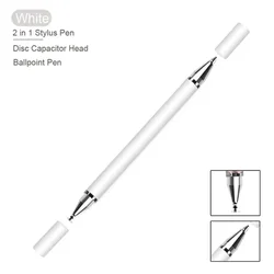 Enhanced Stylus Pen for Smartphones and Tablets - Touchscreen Writing Accessory (2in1 White)