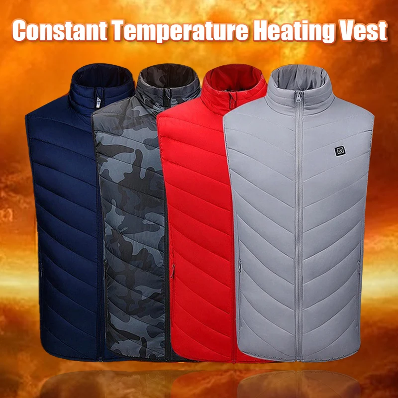 Men USB Infrared 9 Heating Areas Vest Jacket Unisex Electric USB Heated Vest  Coat Warm Up Heat Pad Waistcoat For Sports Hiking 1050 1050mm 220v 3000w high power silicone heating element pad flexible heater electric heat silicone heater elextric heated