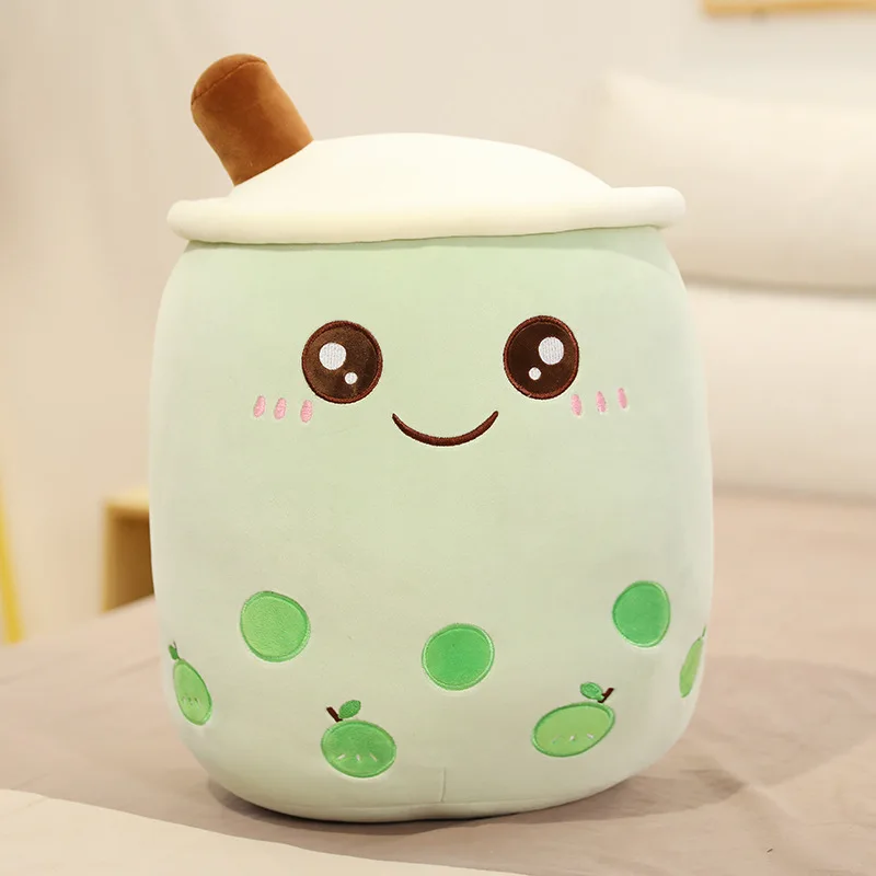 Cute Fruit Bubble Tea Cup Plush Toys Cute Milk Tea Pillow Fruit Boba With Suction Soft Stuffed Hug Toy Home Decor Birthday Gifts 3