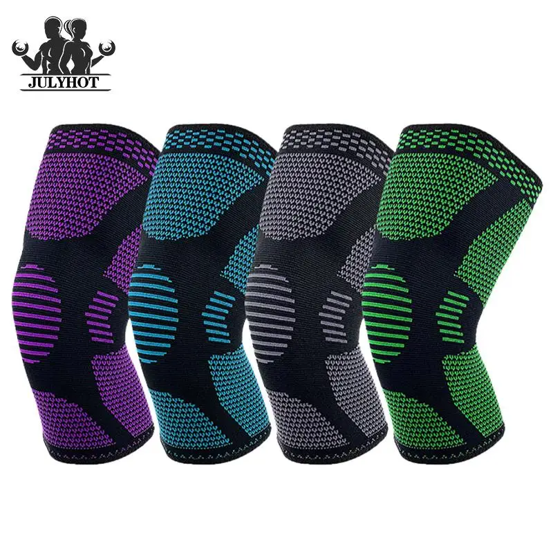 3D Nylon Knee Support Cycling Sports Knee Pad Fitness Running Basketball Volleyball Tennis Elastic Knee Compression Brace Sleeve