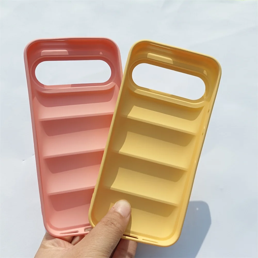 Luxury Silicone Down Jacket Phone Case - Fashionable Solid Color Back Cover