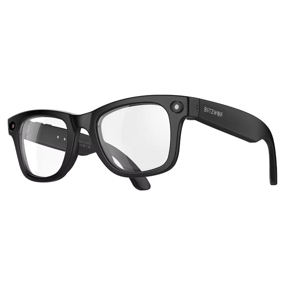 BlitzWolf BW-AG1 Pro AI 스마트 안경(HD 카메라 8MP 32MP 인터폴레이션 기능 탑재) WiFi 블루투스 통화 3D 스테레오 서라운드 사운드 듀얼