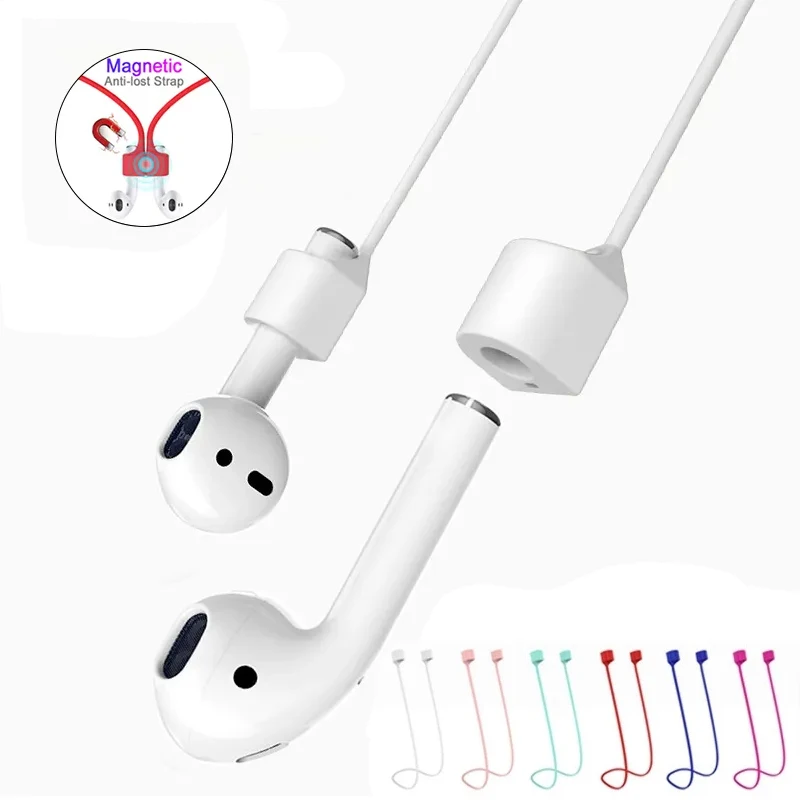 Magnetic Anti-lost Rope Strap Silicone Earphones String for Airpods Huawei Freebuds 3 Wireless Bluetooth Headphone Neck Straps