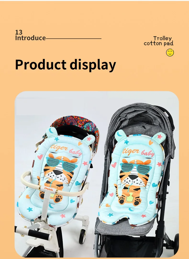 Description Picture 3 of itemBaby Stroller Seat Cushion Kids Cotton Breathable Prams Cart Mat Pushchair Soft Mattress Infant Pad Travel Stroller Accessories